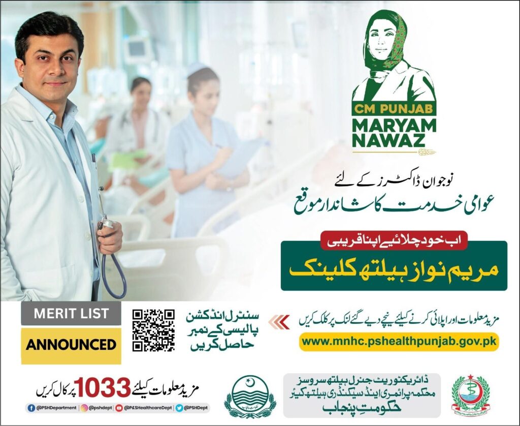 Maryam Nawaz Health Clinics Merit List